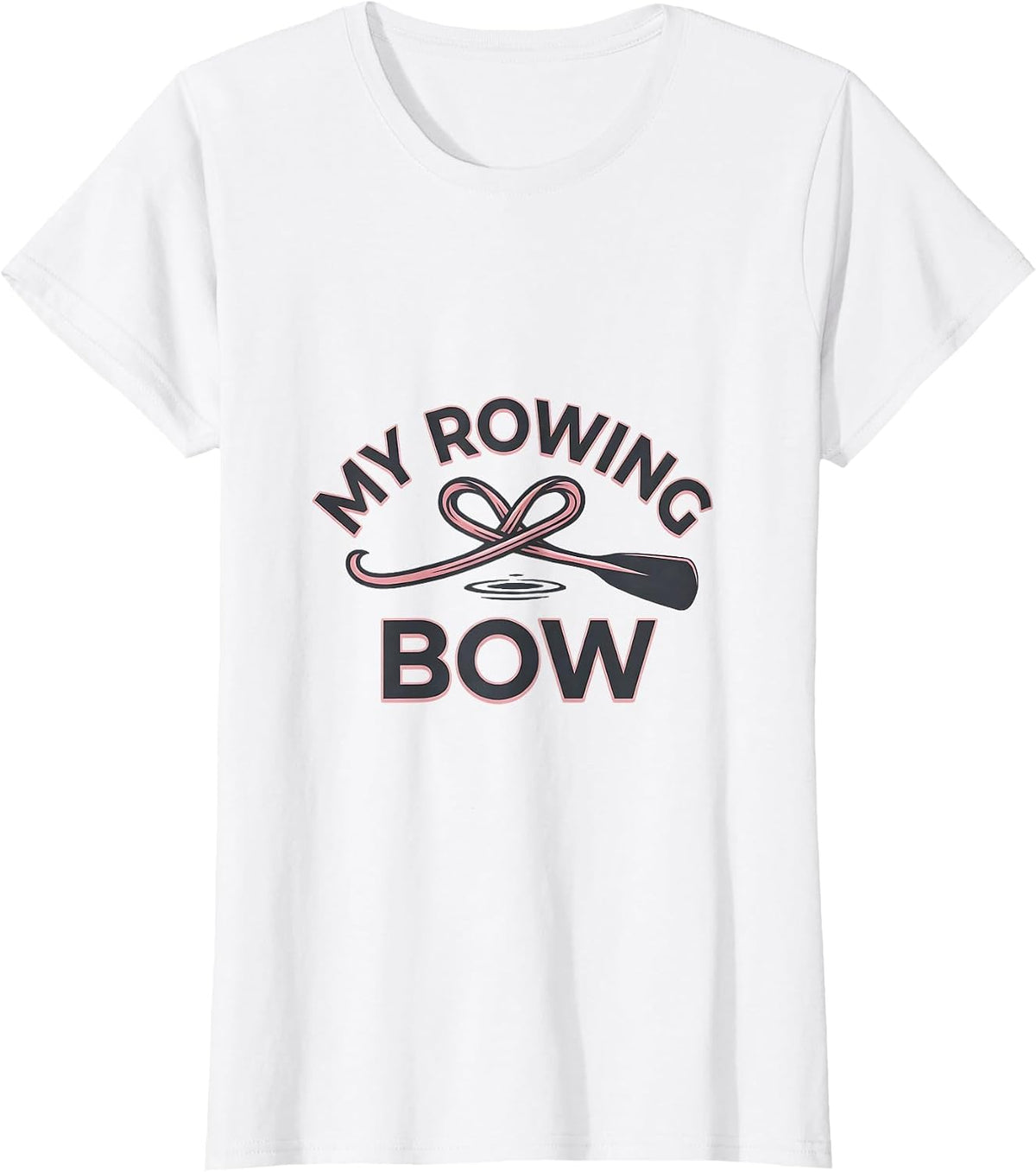 Women's My Rowing Bow Cute Coquette Bow Girls Aesthetic Everyday T-Shirt - White