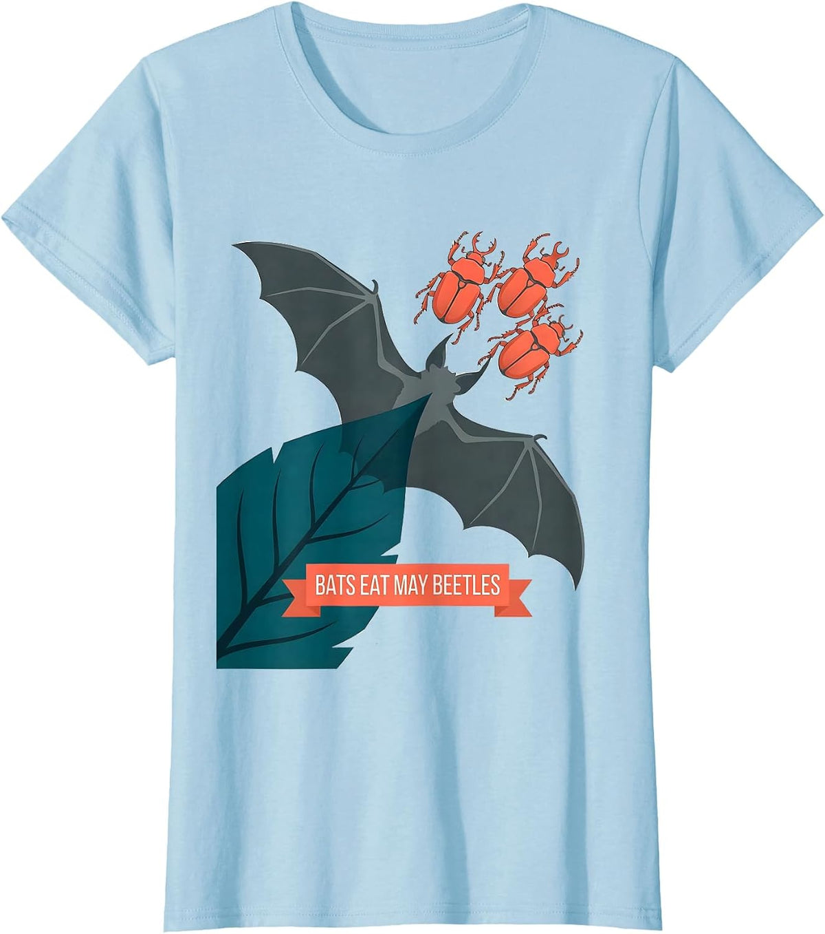 Bats Eat May Beetles Funny Bat Lover Wildlife Conservation T-Shirt - Baby Blue