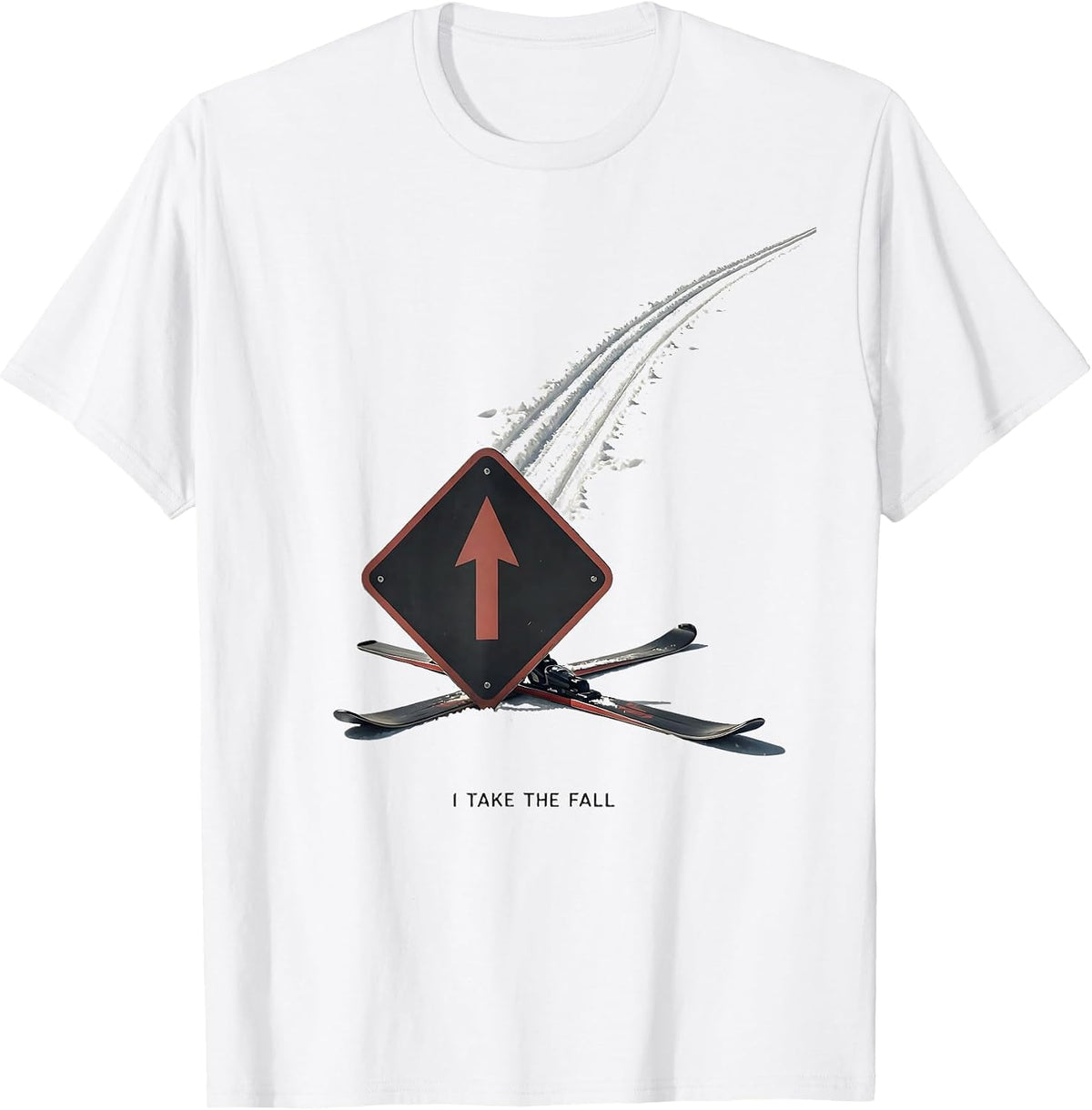 Men's I Take The Fall Funny Ski Humor Ski Lover Gift T-Shirt - White