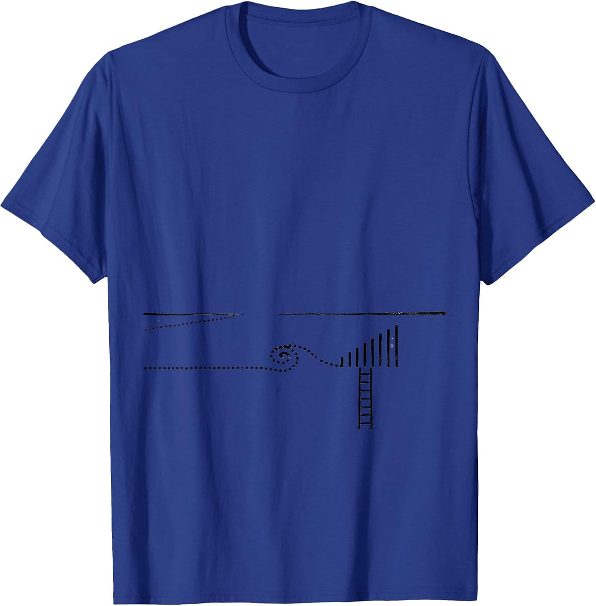 Men's Thin Dotted Route Line Minimalist Storm Chaser Meteorology T-Shirt - Royal Blue