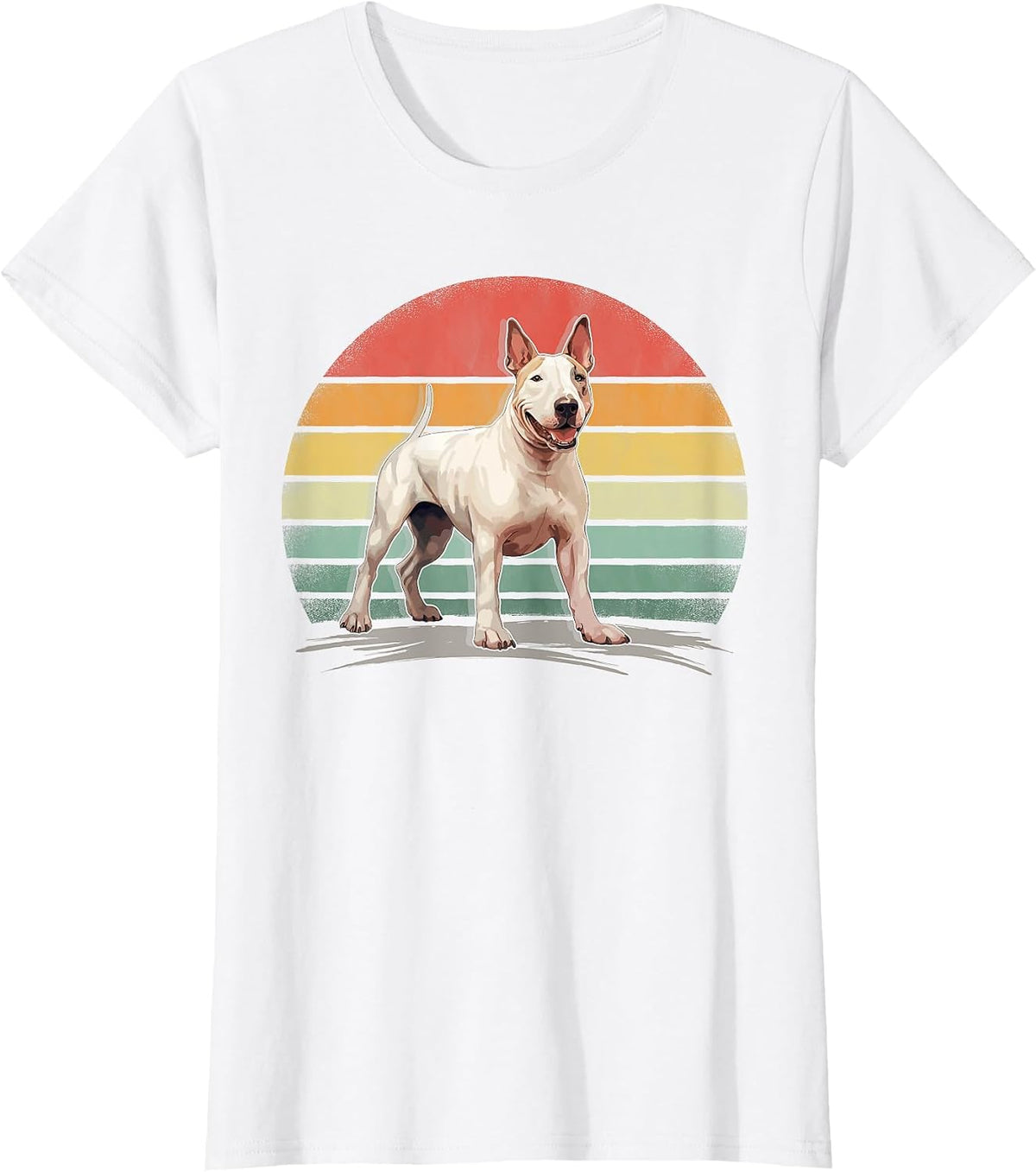 Bull Terrier Dog Retro Style Distressed Vintage Bull Terrier T-Shirt - White