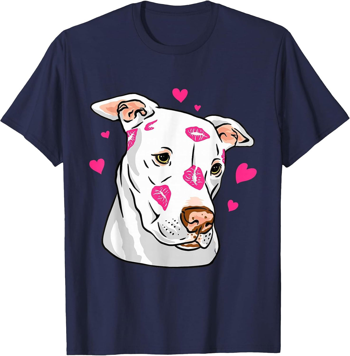 Pitbull Love Design Pitbull Moms Dads T-Shirt - Navy Blue