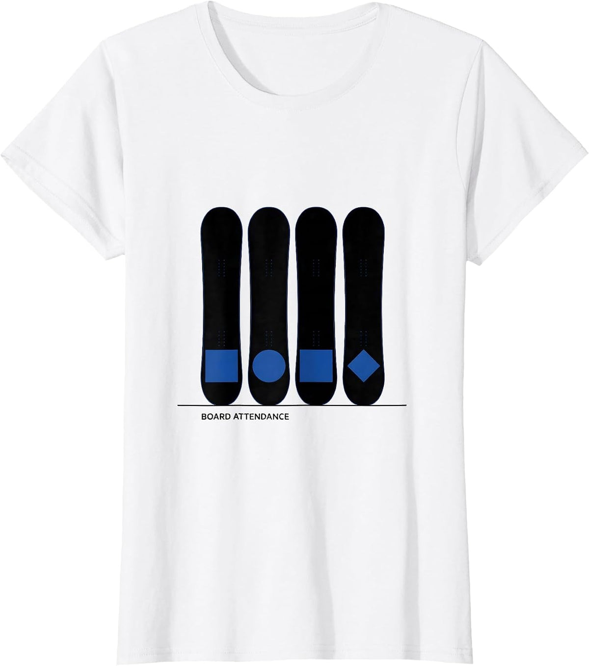 Board Attendance Minimalist Snowboarder Ski Lover Gift T-Shirt - White