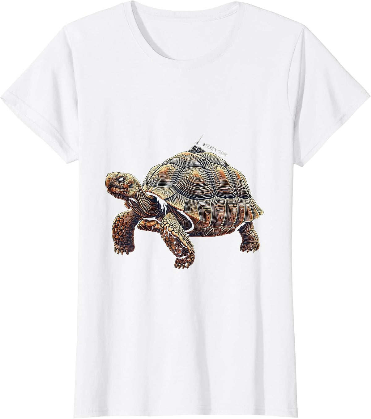 Steady Gain Topographic Contour Tortoise Lover Gift T-Shirt - White
