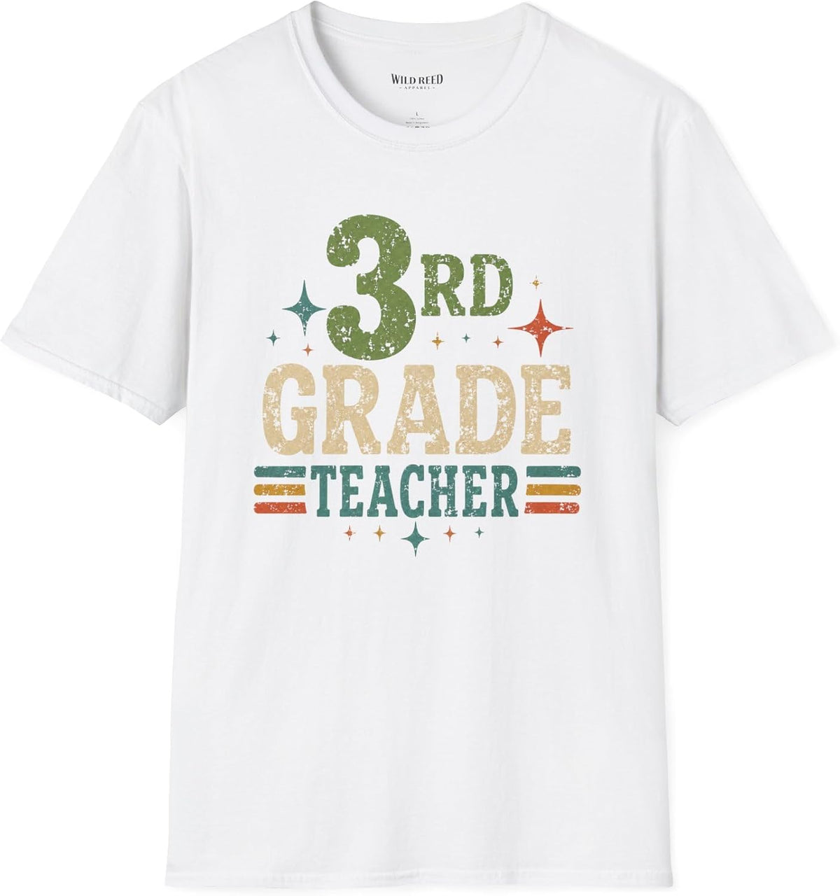 3rd Grade Teacher Shirt, Retro Teacher Tee, Third Grade Teacher Gift, Back to School Shirt - White