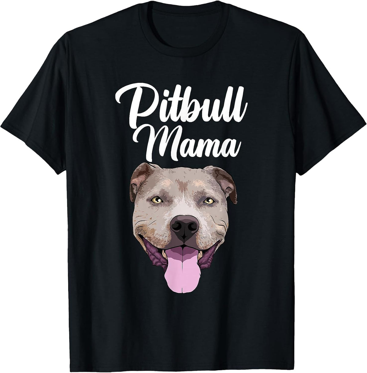 Cool Pitbull Mom for Women Mama Pitbull Owner Dog Lover T-Shirt - Black
