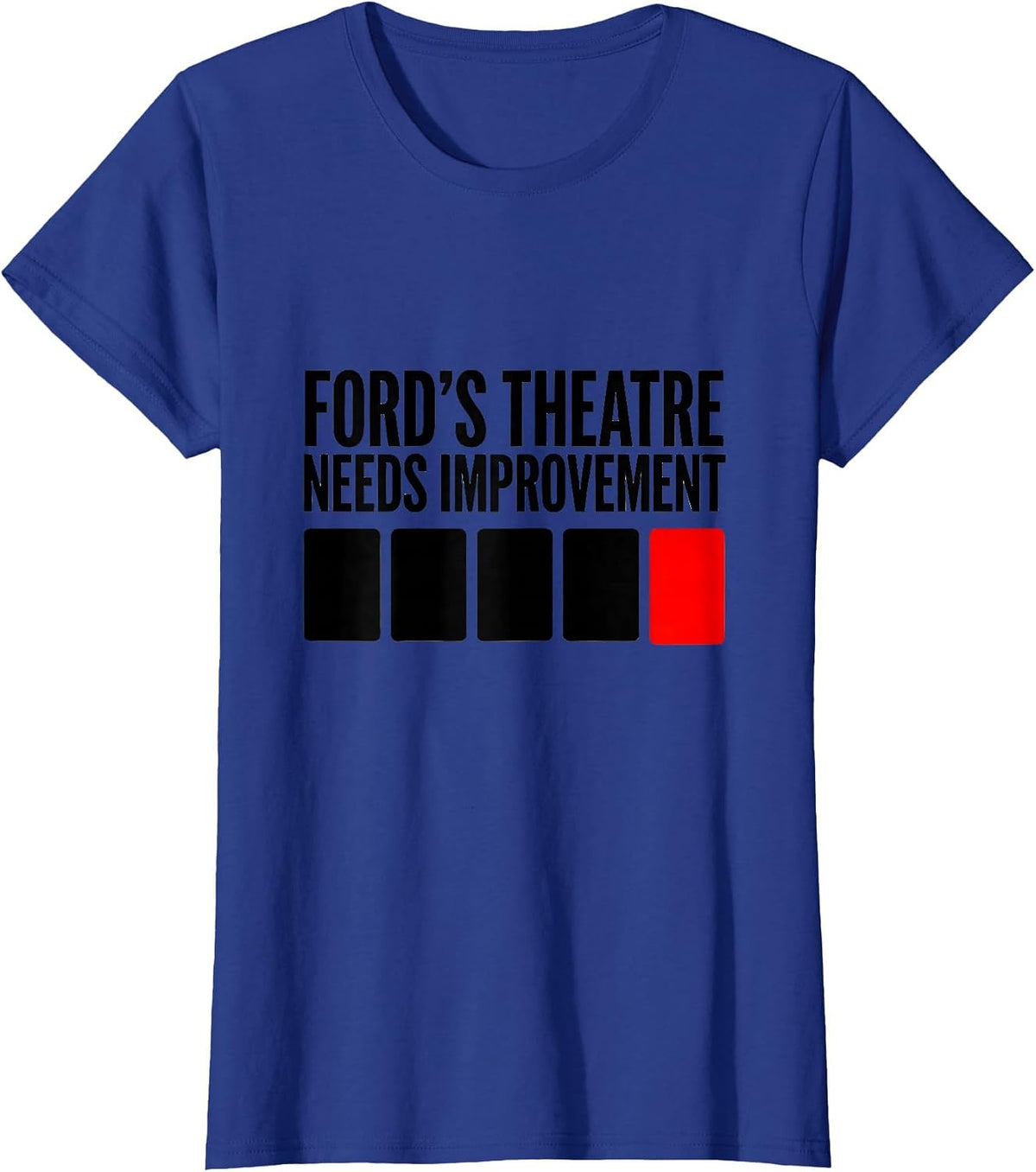 Women's Ford's Theatre: Needs Improvement Funny Abraham Lincoln T-Shirt - Royal Blue