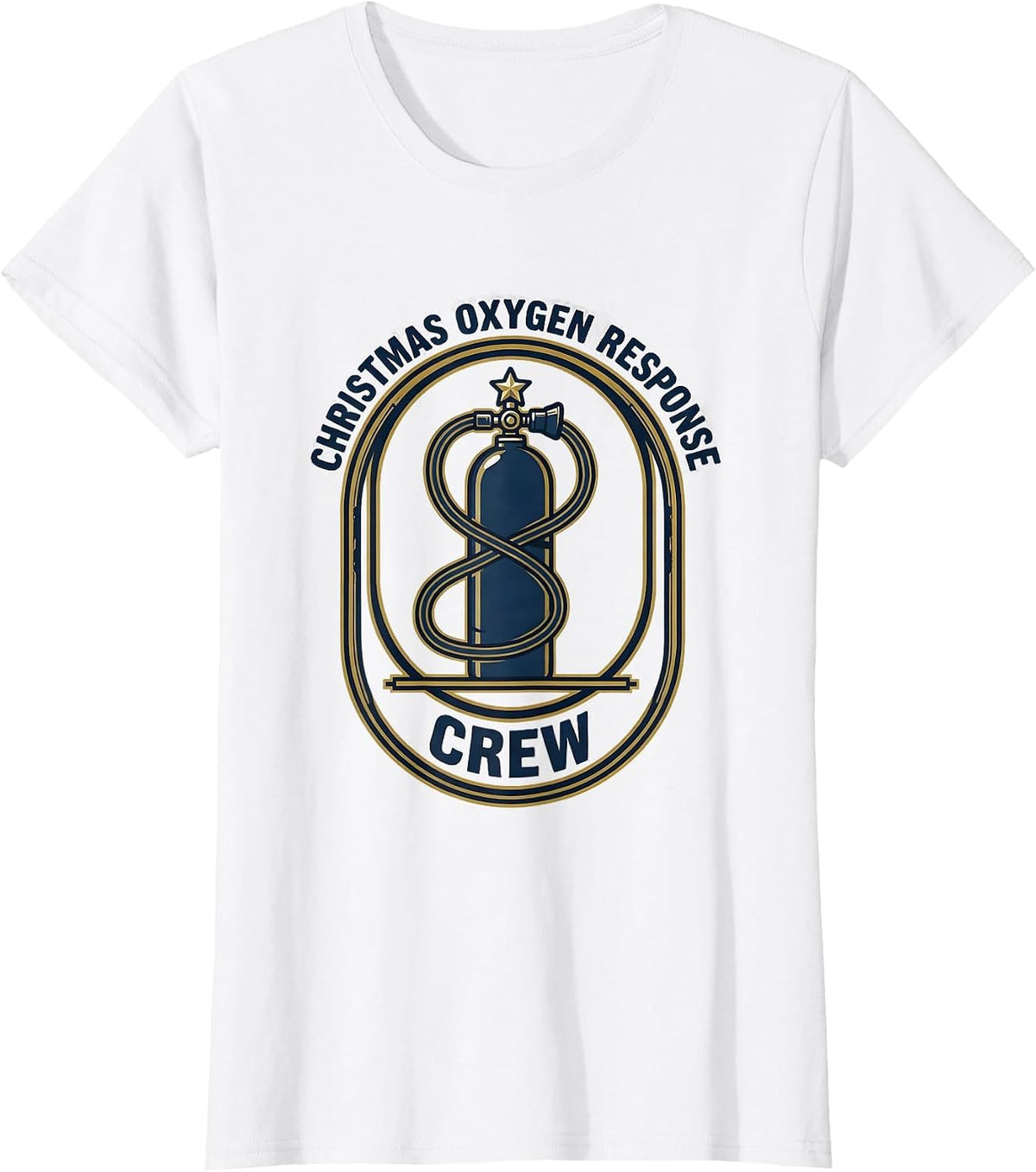 Christmas Oxygen Response Crew Funny Respiratory Therapist T-Shirt - White