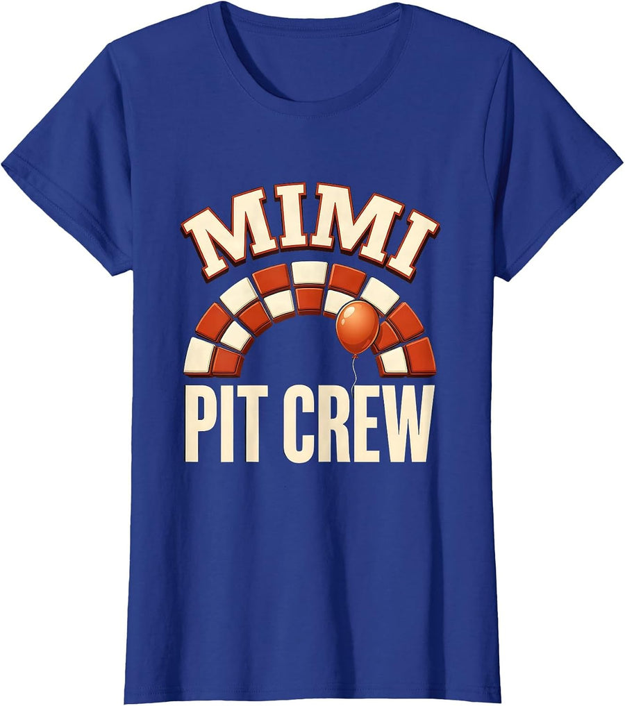 Women's Mimi Pit Crew Funny Race Car Birthday Family Pit Crew T-Shirt - Royal Blue