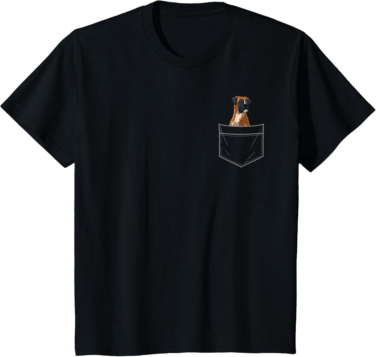 Cool Boxer Dog for Men Women Dog Lover Owner Pocket Animal T-Shirt - Black