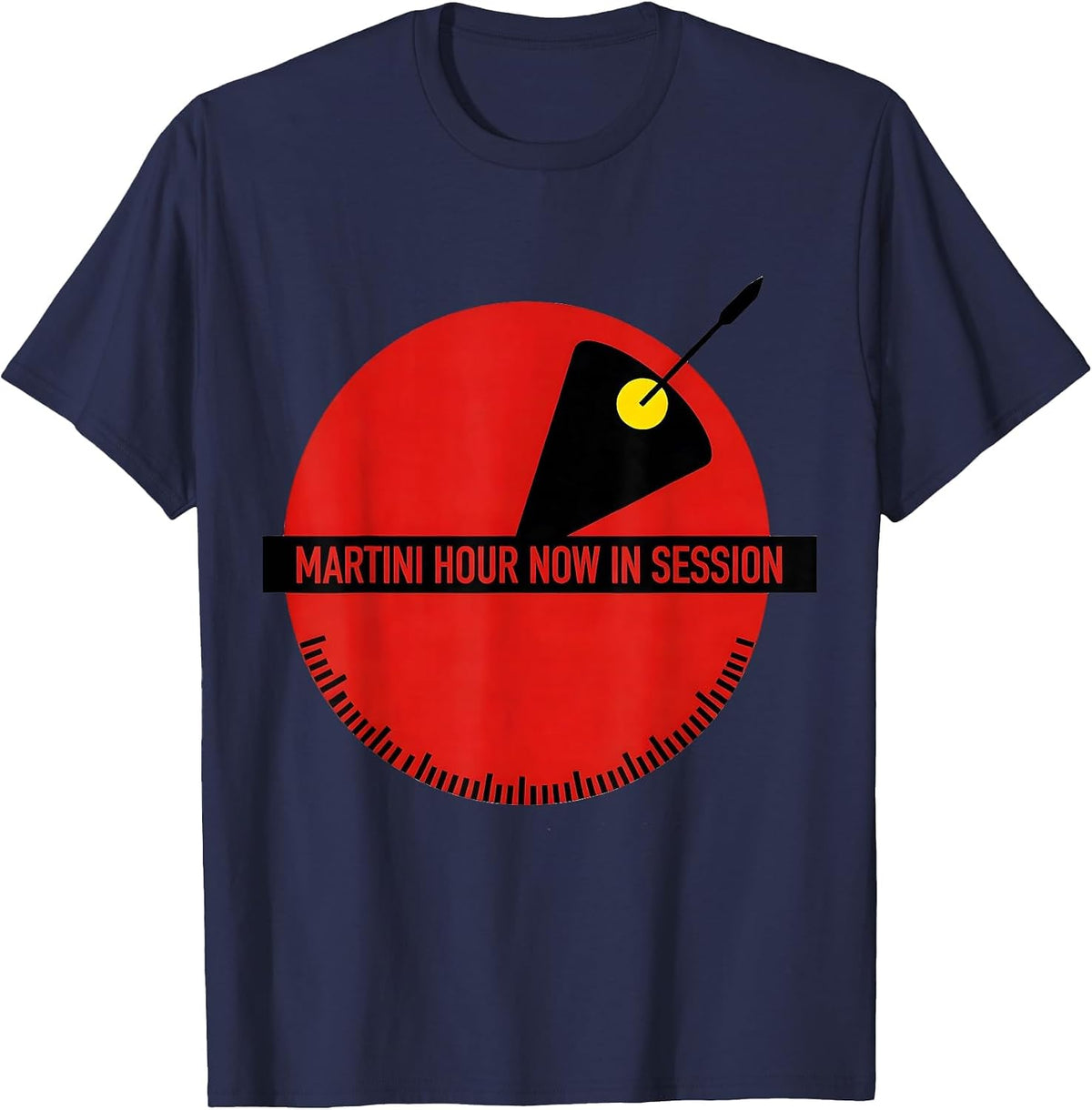 Men's Martini Hour Now In Session Funny Cocktail Lover Humor T-Shirt - Navy Blue