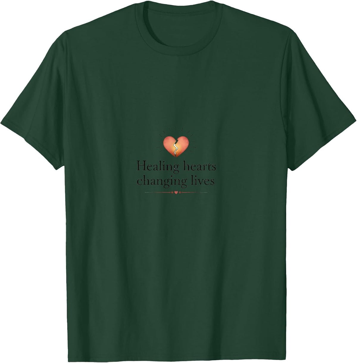 Healing Hearts Changing Lives Counselor Design T-Shirt - Dark Green