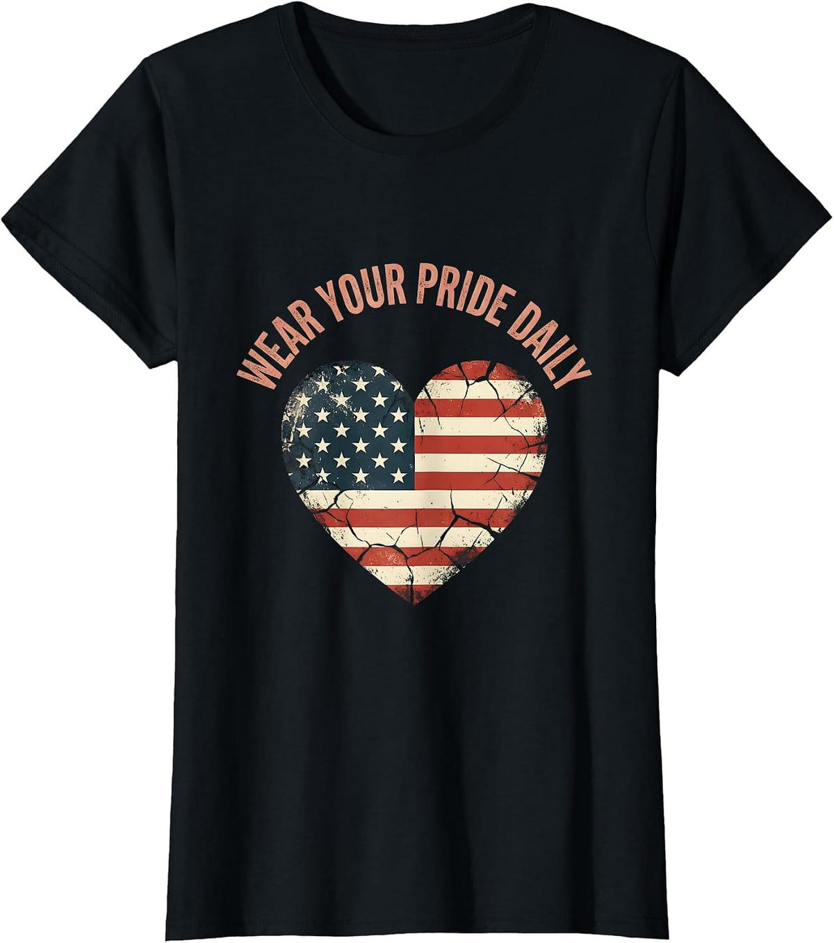 Wear Your Pride Daily Pride Flag Design T-Shirt - Black