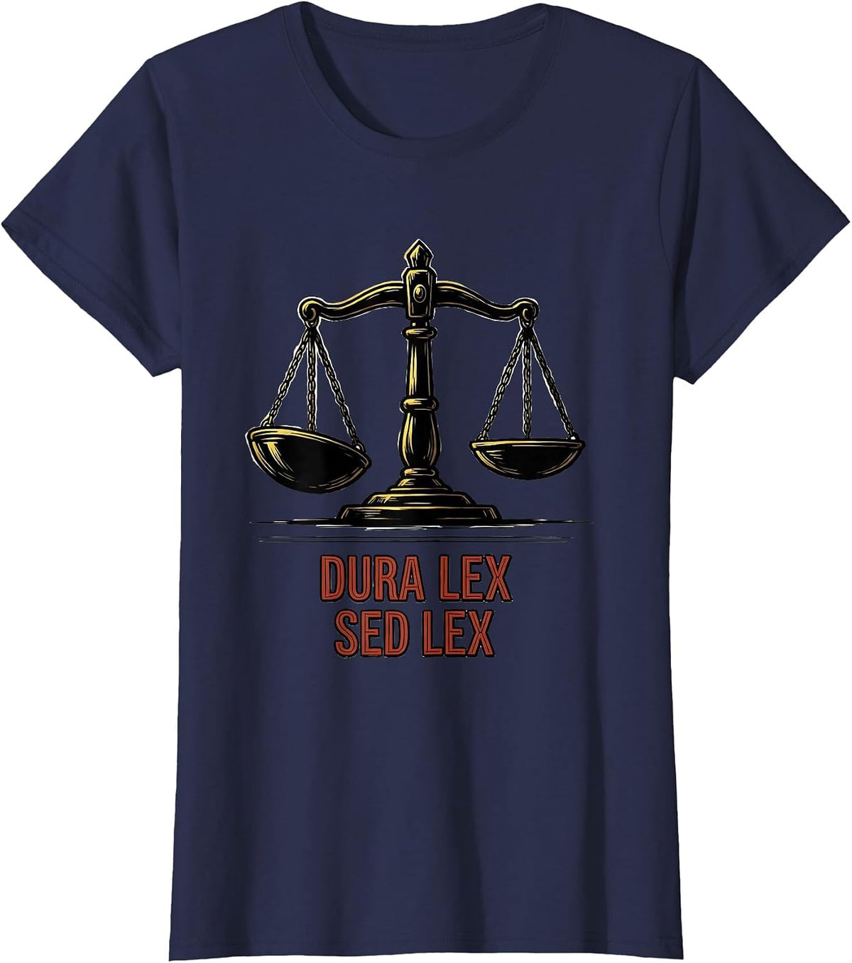 Women's Dura Lex Sed Lex Roman Empire SPQR History Meme Humor T-Shirt - Navy Blue