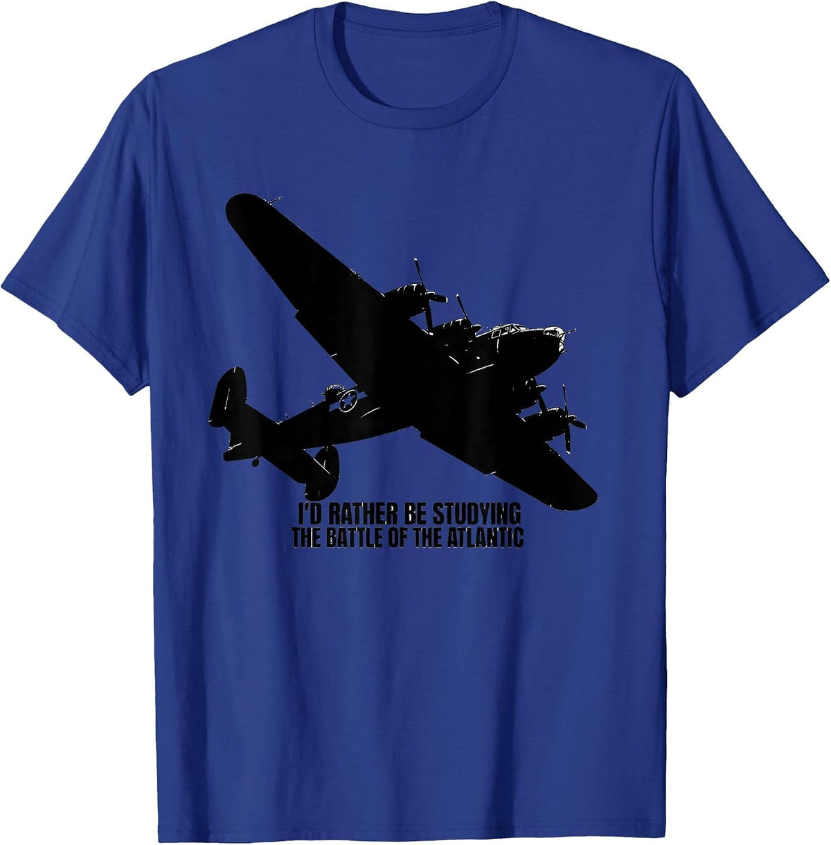Men's I'd Rather Be Studying The Battle Of The Atlantic WWII T-Shirt - Royal Blue