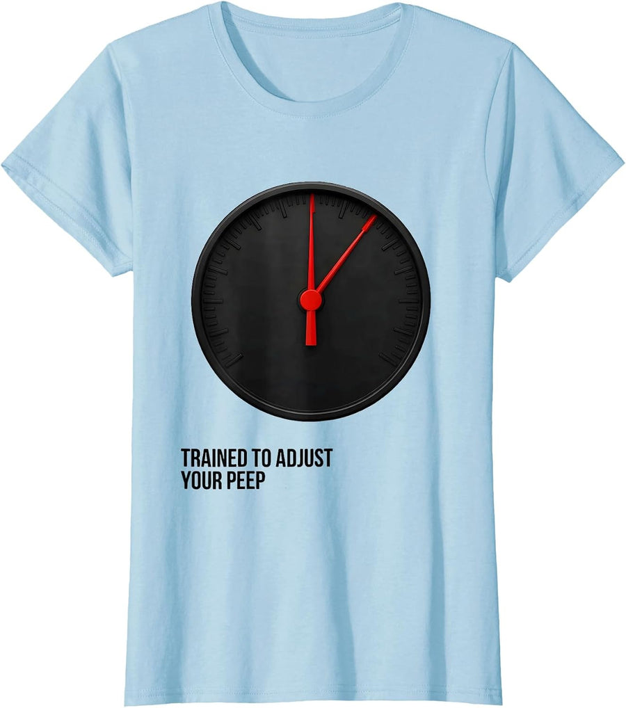 Women's Trained To Adjust Your PEEP Funny Respiratory Therapist RT T-Shirt - Baby Blue