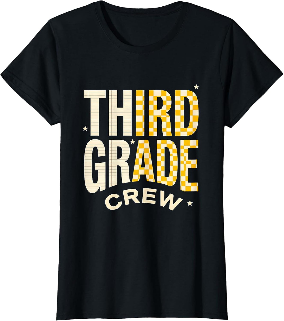 Third Grade Crew Playful Back to School Teacher Student Kids T-Shirt - Black
