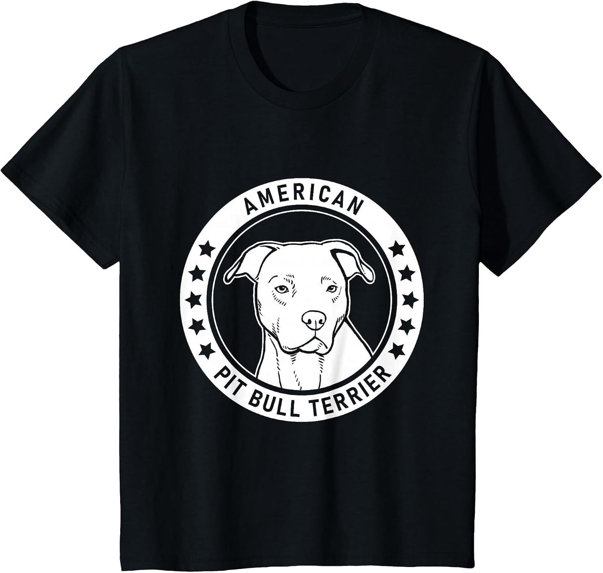 American Pit Bull Terrier Portrait T-Shirt - Black
