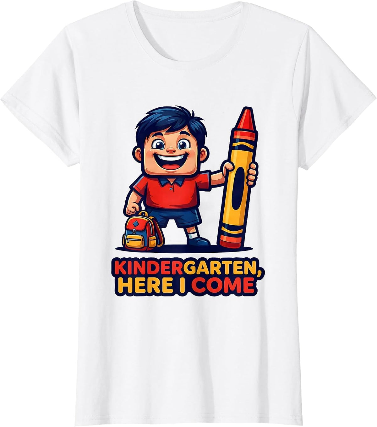Kindergarten, Here I Come Playful Kindergarten Teacher Back T-Shirt - White