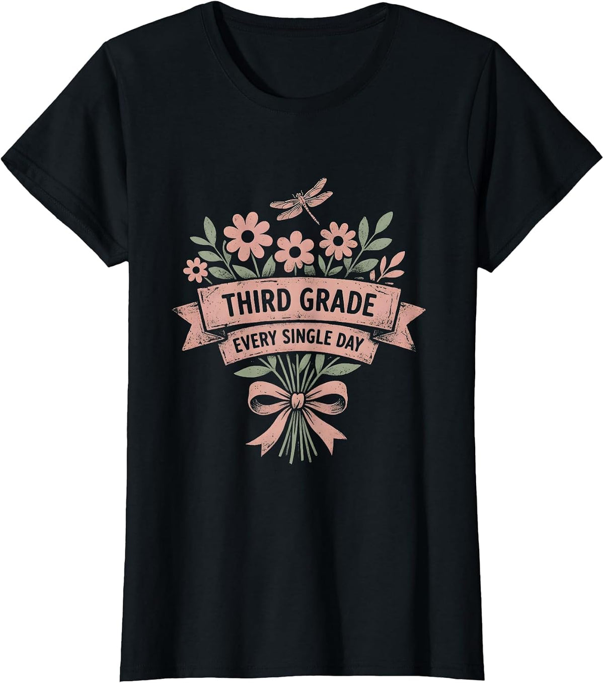 Third Grade Every Single Day Teacher Design T-Shirt - Black