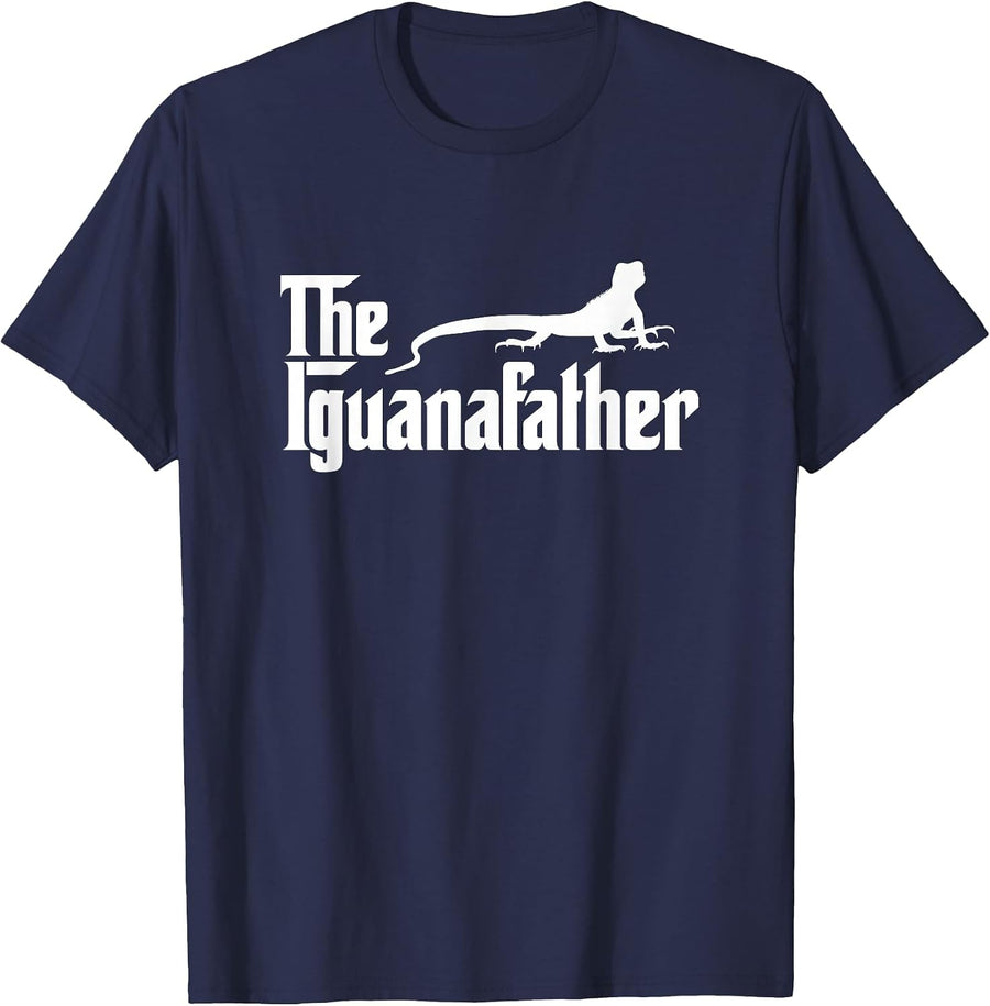 Iguana Father Lizard | Iguana Dad Funny Mens T-Shirt - Navy Blue