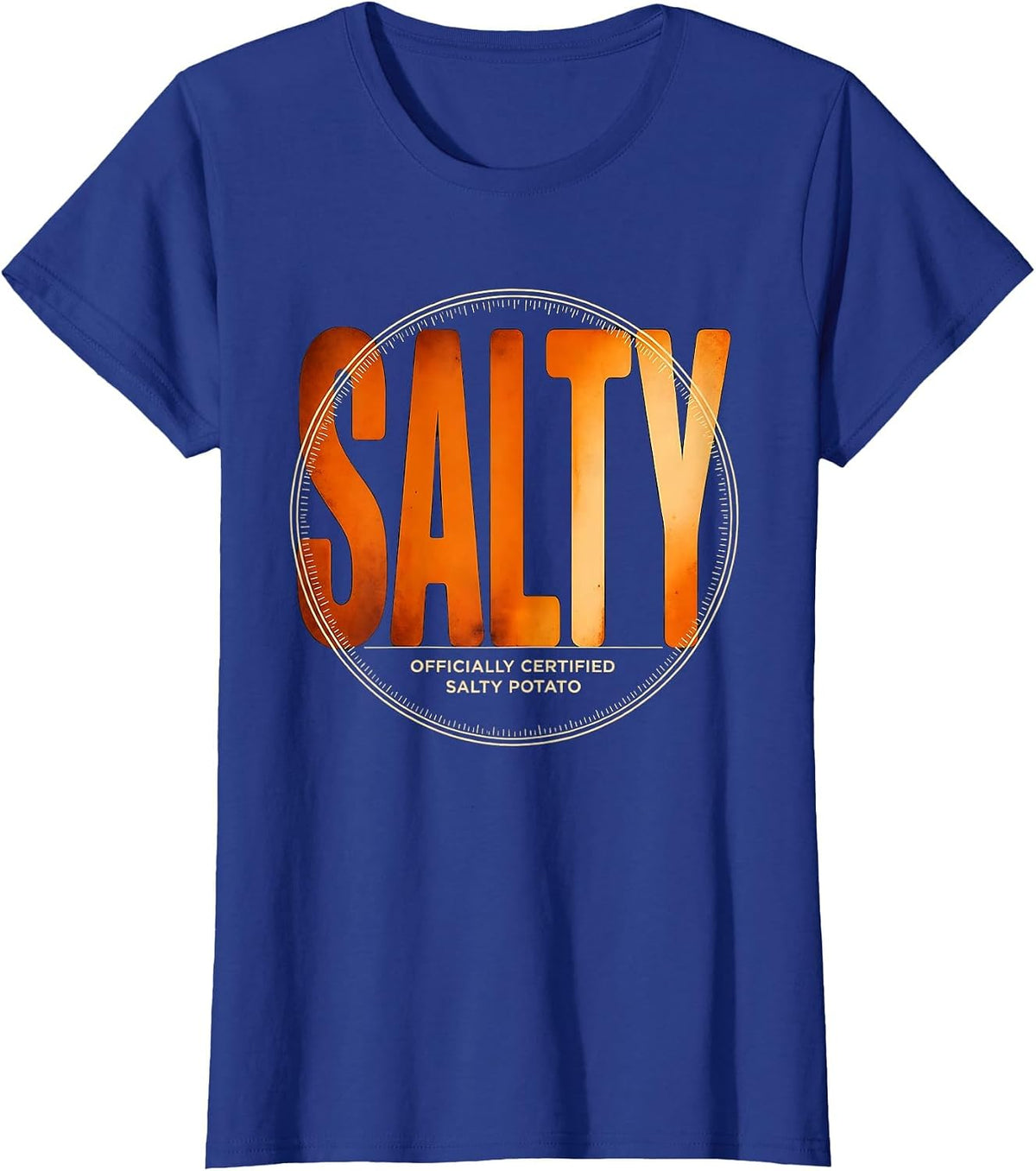 Women's Officially Certified Salty Potato Funny Grouchy Potato T-Shirt - Royal Blue