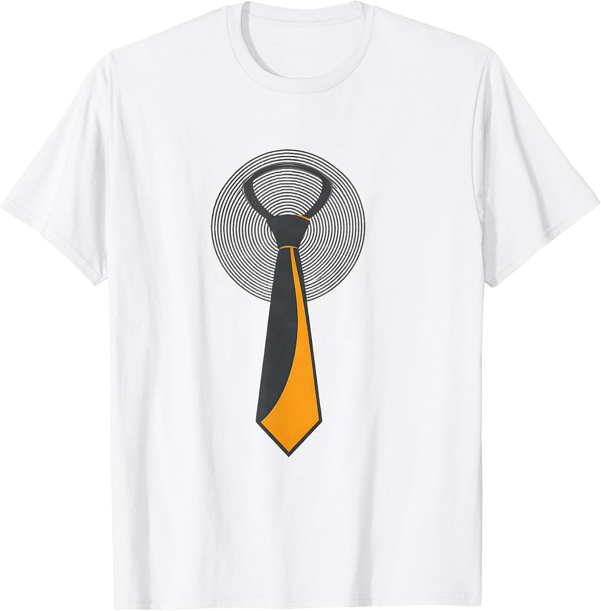 Men's Tornado Funnel Necktie Conceptual Storm Chaser Humor T-Shirt - White