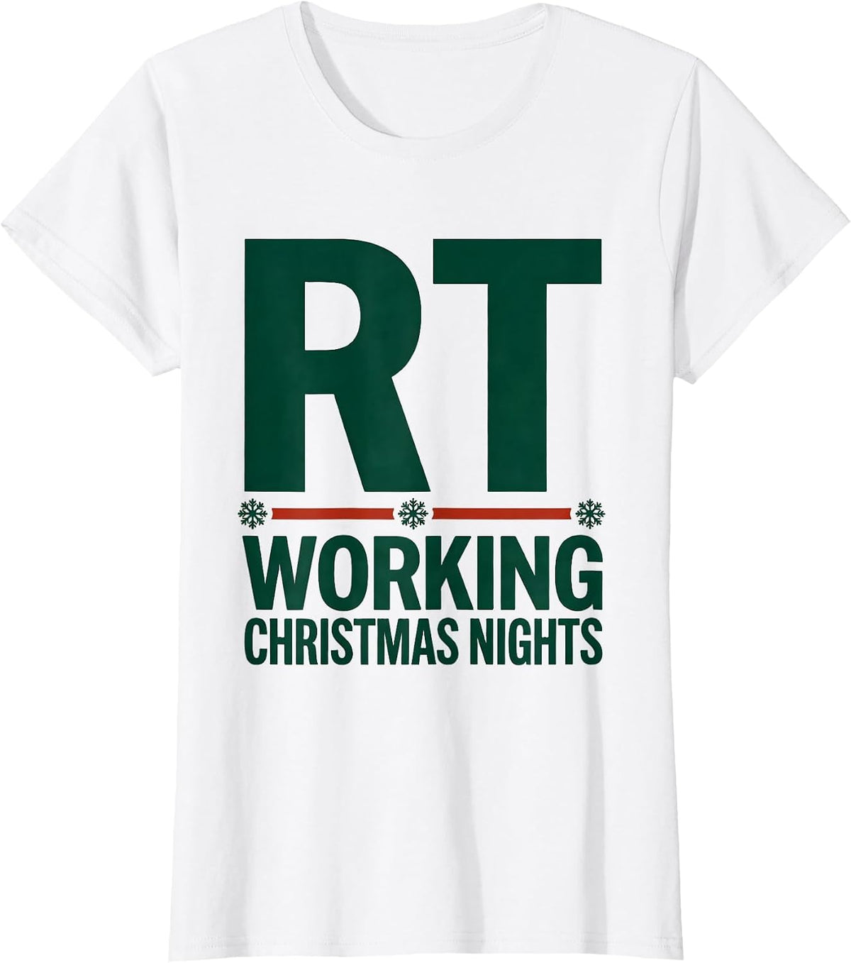 RT Working Christmas Nights Funny Respiratory Therapist T-Shirt - White
