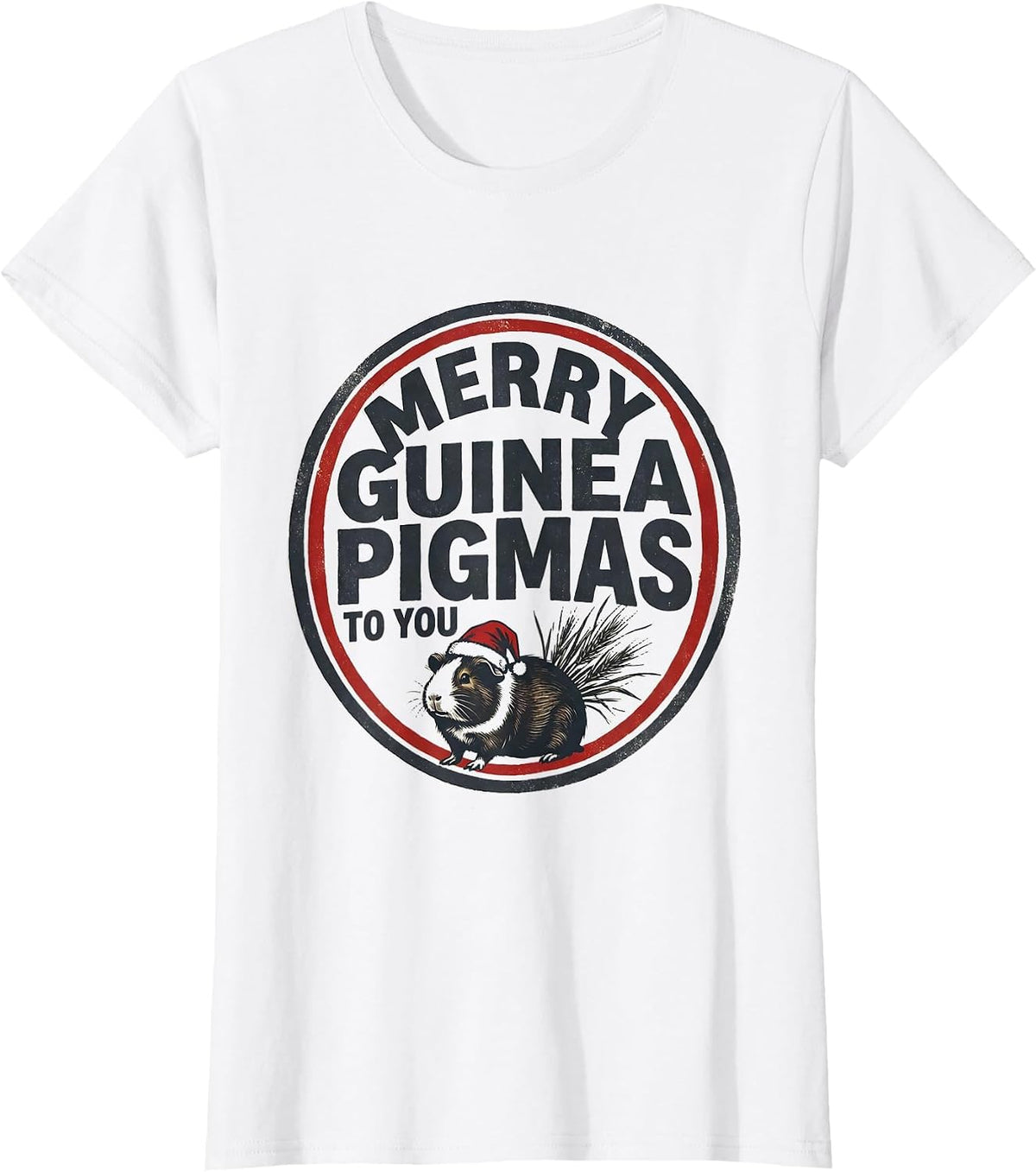 Merry Guinea Pigmas To You Funny Guinea Pig Lover Christmas T-Shirt - White