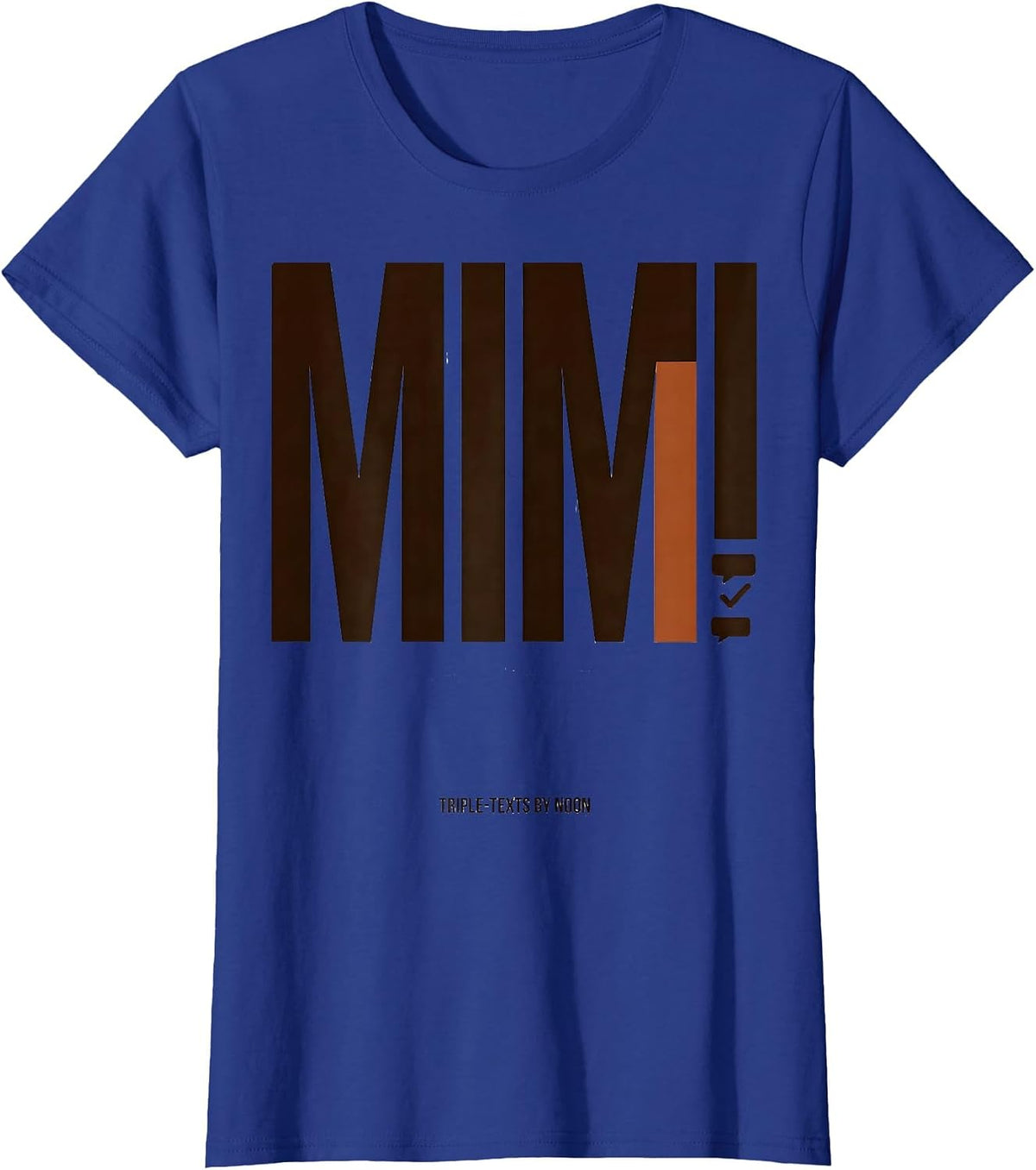 Women's Mimi Triple-Texts By Noon Retro Groovy Mothers Day Gift T-Shirt - Royal Blue