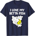 Betta Fish Lover I Love My Betta Fish T-Shirt - Navy Blue