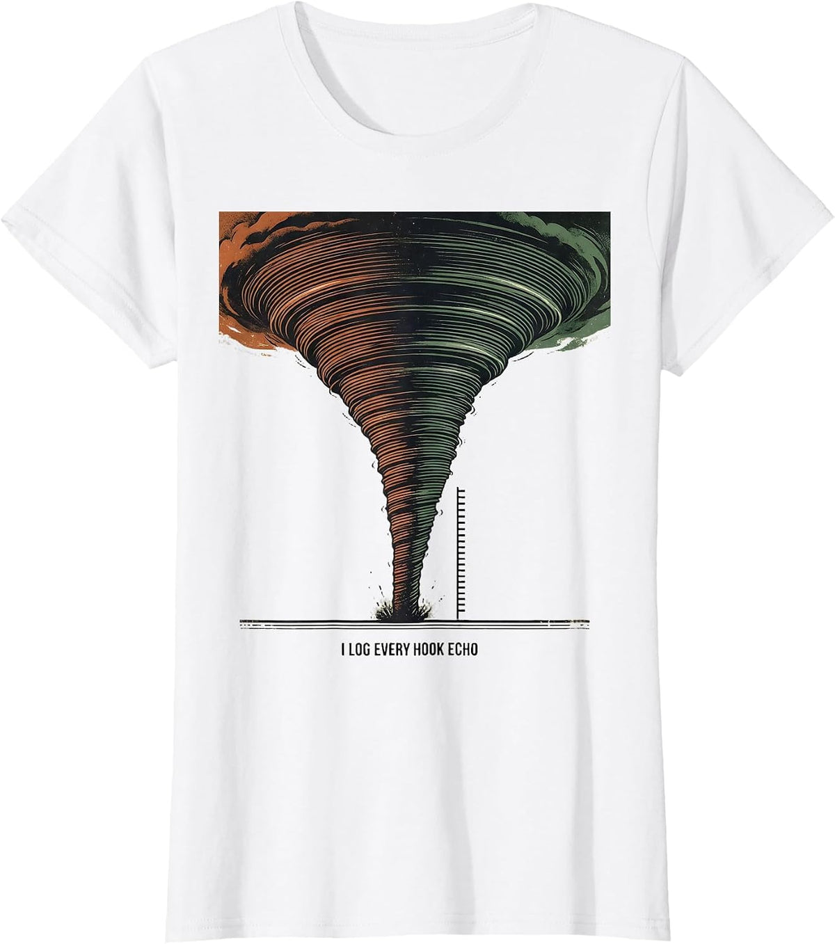 Women's I Log Every Hook Echo Vintage Storm Chaser Tornado T-Shirt - White