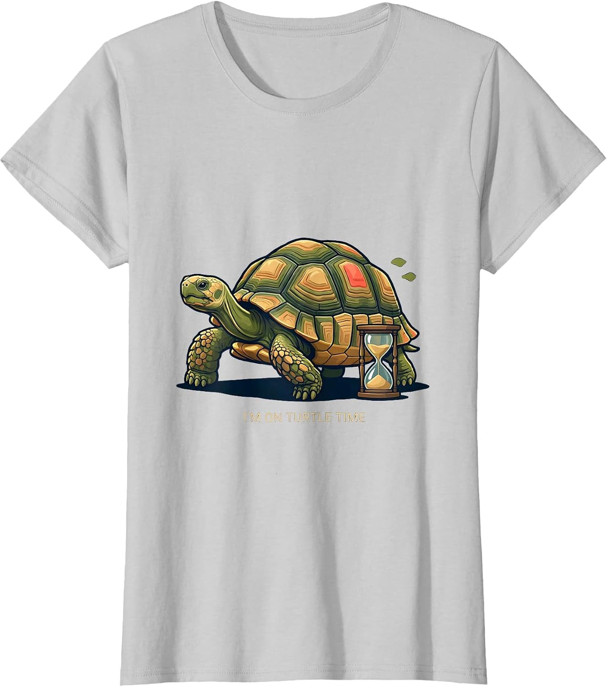 Women's I’m On Turtle Time Funny Turtle Lover Gift Tortoise Humor T-Shirt - Silver Grey