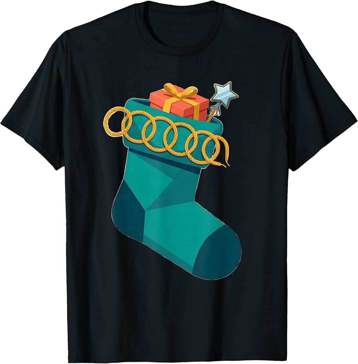 Men's Dental Bib Christmas Stocking Dentist Dental Office Gift T-Shirt - Black