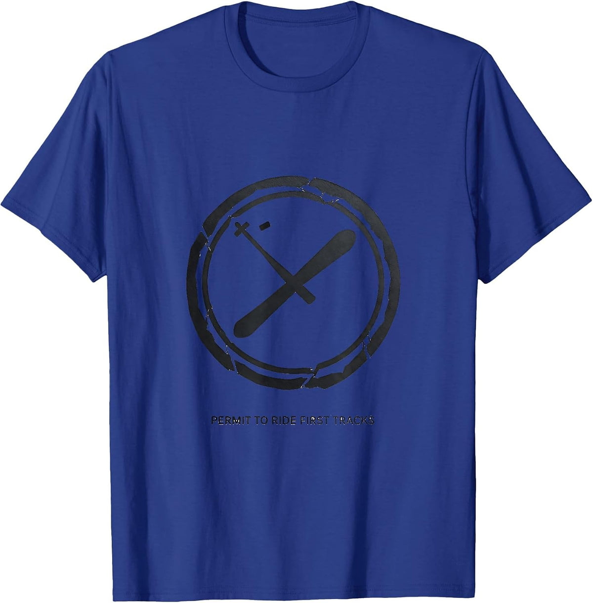 Men's Permit To Ride First Tracks Funny Ski Snowboarder Gift T-Shirt - Royal Blue
