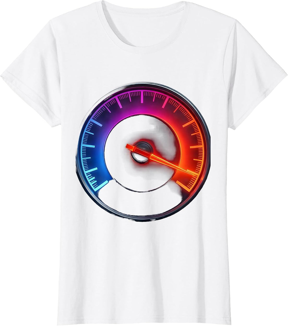 Women's ADHD Awareness Redline Speedometer Graphic T-Shirt - White