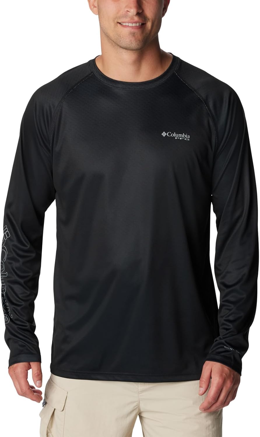 Columbia Men's Super Terminal Tackle PFG Super Fade Long Sleeve - Black\/Fish Hooks Sfs