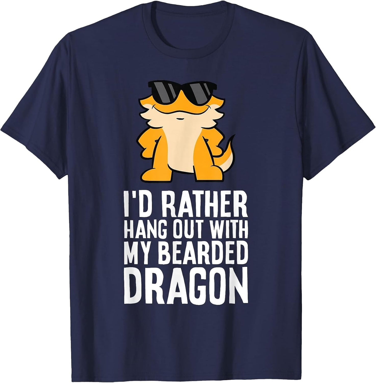 I'd Rather Hang Out with My Bearded Dragon T-Shirt - Navy Blue