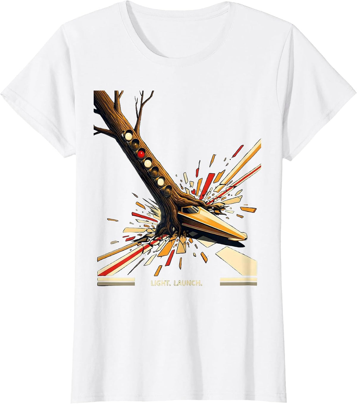 Light. Launch Constructivist Poster Drag Racing RC Car T-Shirt - White