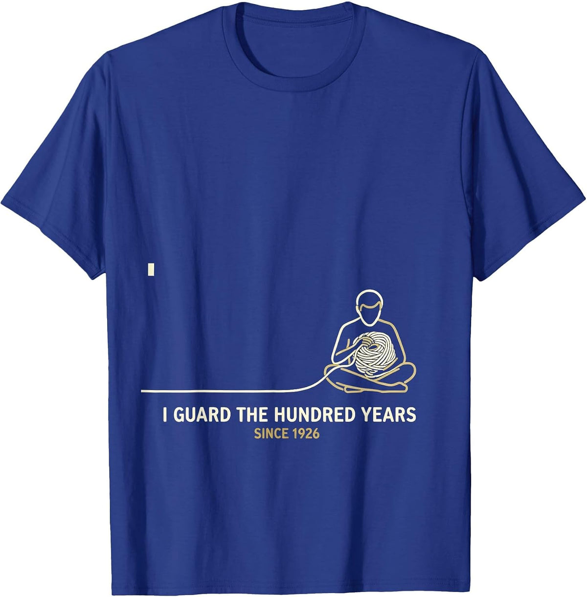 Men's I Guard The Hundred Years, Since 1926 Centennial Black T-Shirt - Royal Blue