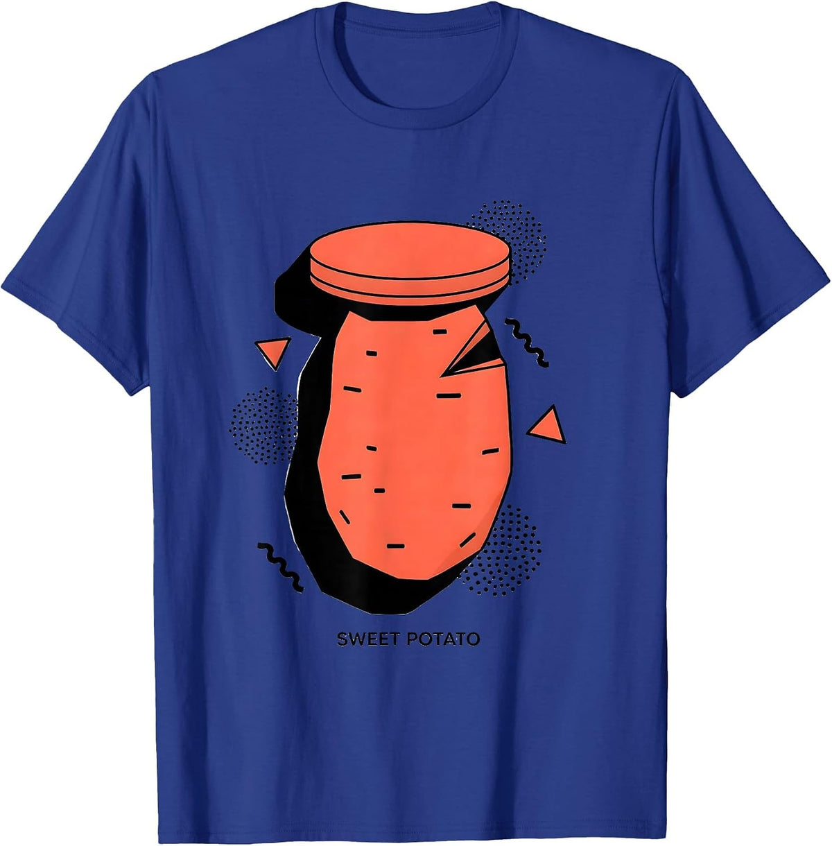 Men's Sweet Potato Memphis Postmodern Funny Grouchy Potato Couple T-Shirt - Royal Blue
