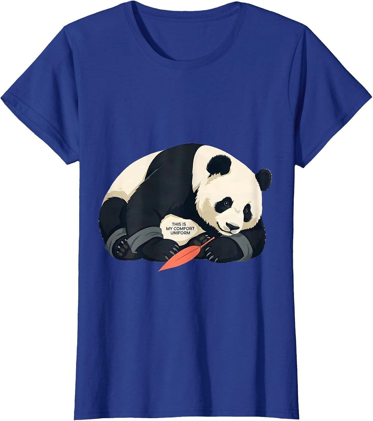 Women's This Is My Comfort Uniform Funny Panda Lover Animal Humor T-Shirt - Royal Blue