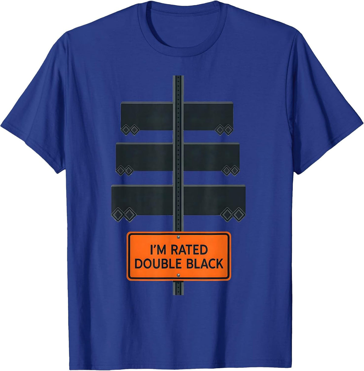 Men's I'm Rated Double Black Funny Ski Snowboarder Winter Sports T-Shirt - Royal Blue