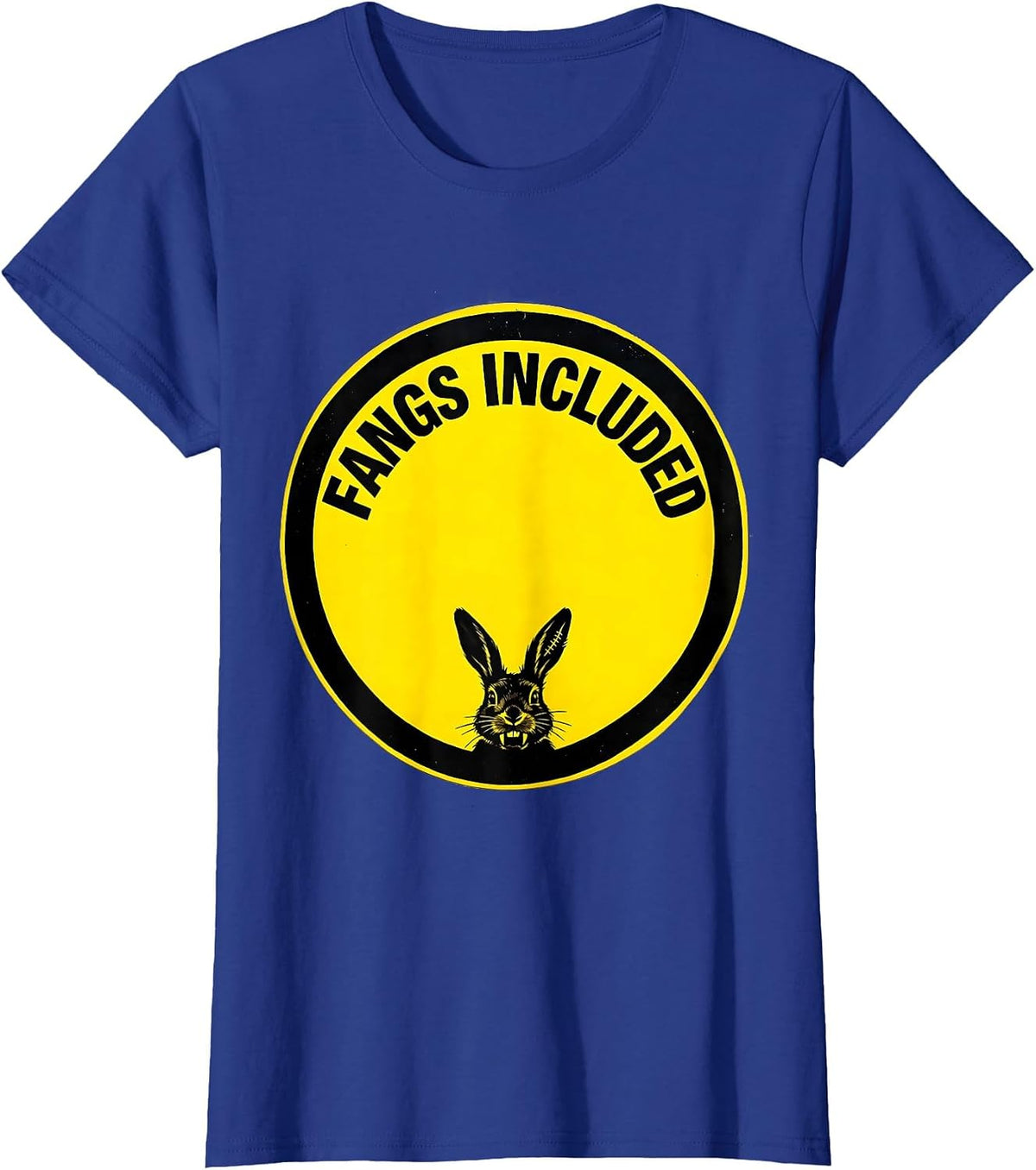 Women's Fangs Included Pastel Goth Creepy Cute Kawaii Bunny Horror T-Shirt - Royal Blue