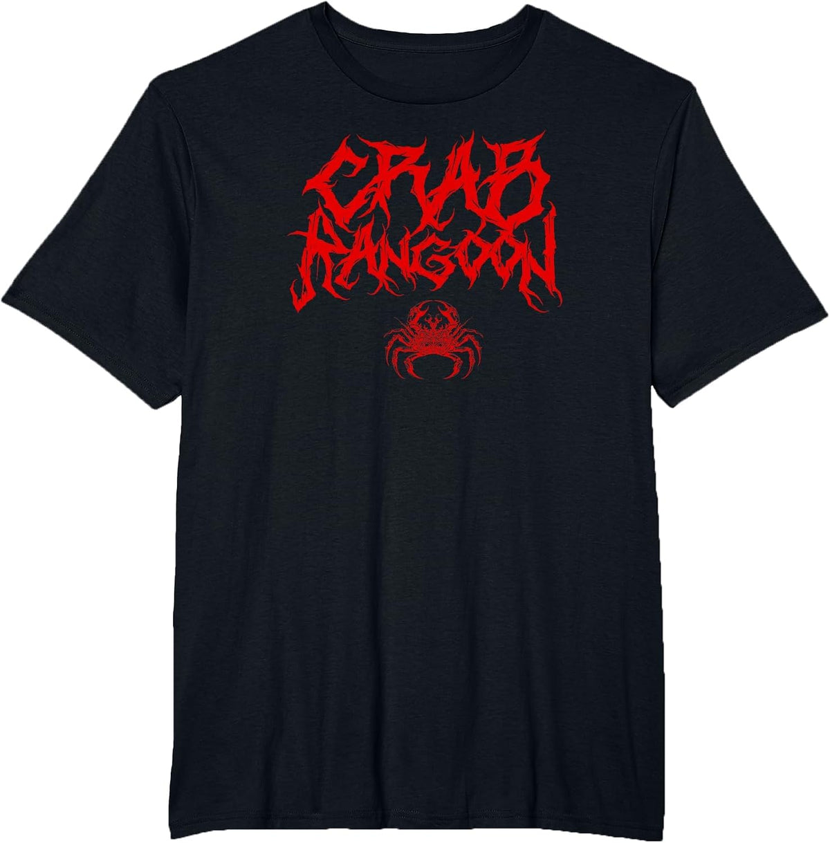Crab Rangoon Funny Chinese Food Heavy Metal Band Goth Cursed T-Shirt - Black