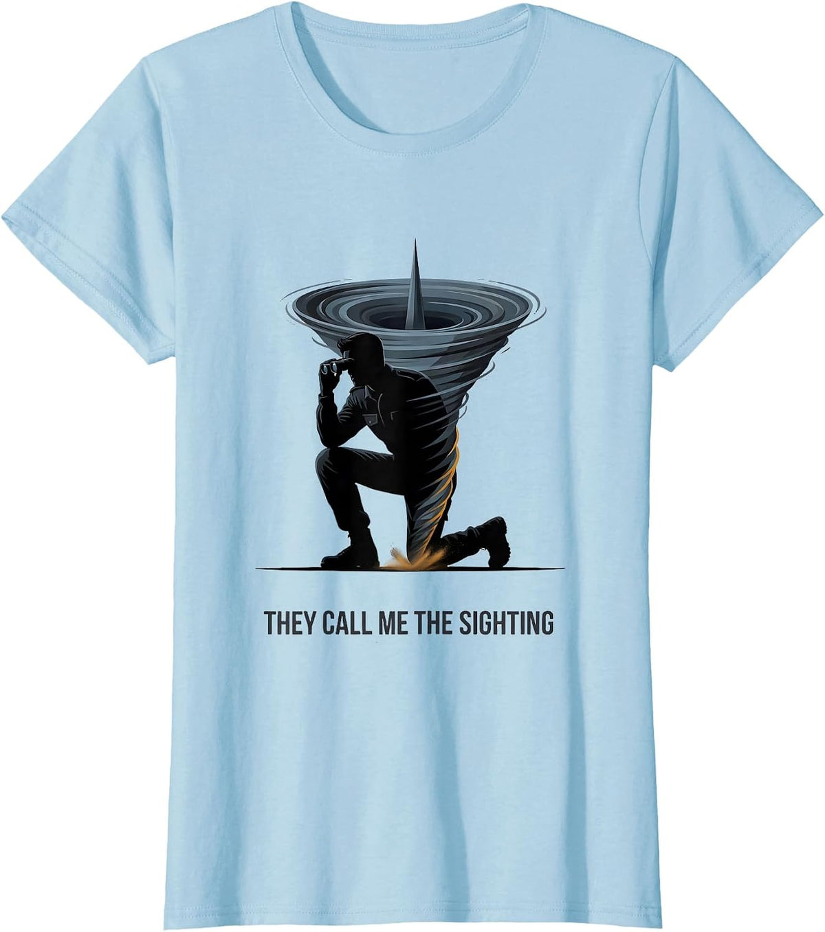 Women's They Call Me The Sighting Editorial Conceptual Storm Chaser T-Shirt - Baby Blue