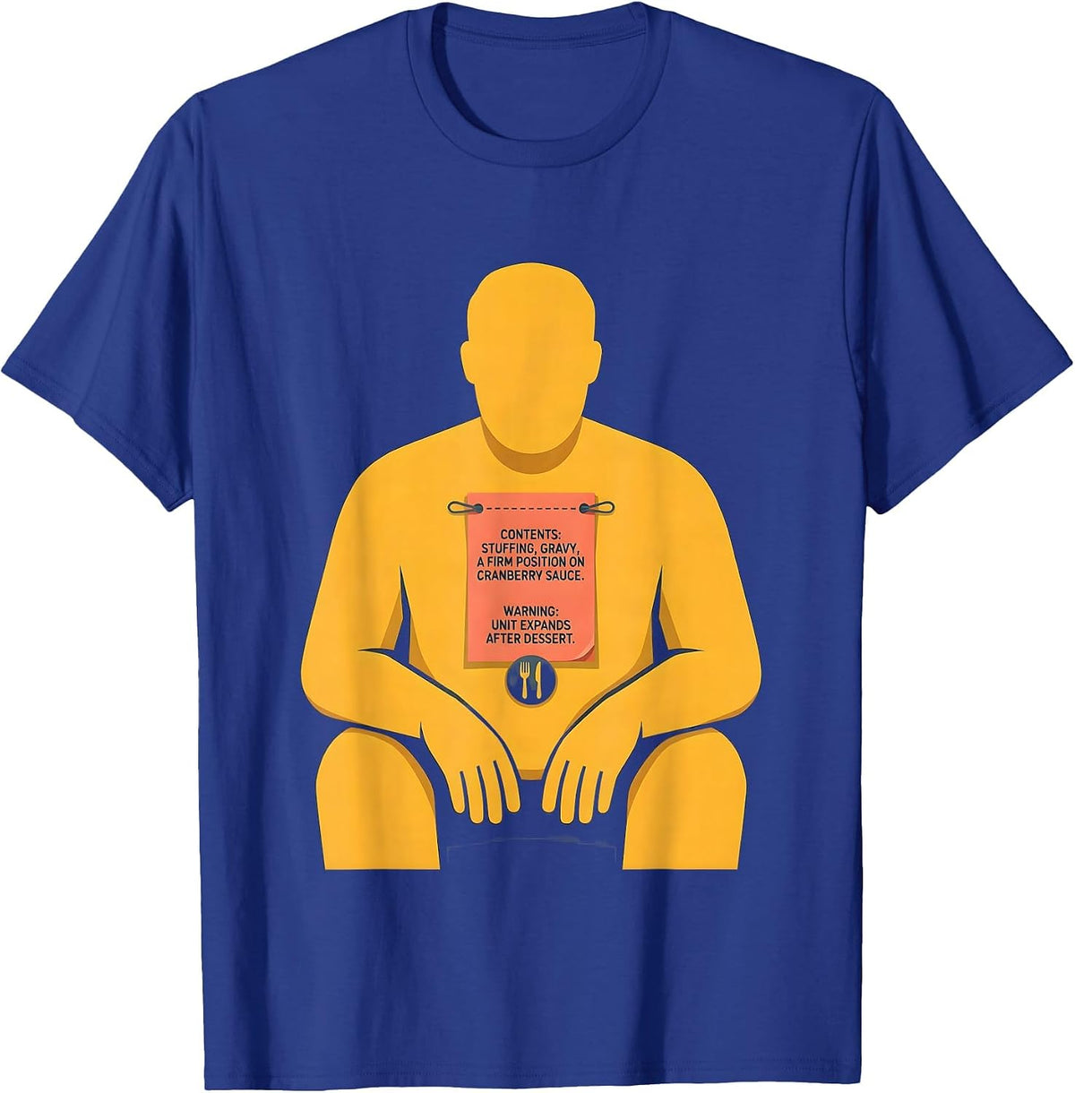Men's Thanksgiving Nutrition Facts Food Parody Costume T-Shirt - Royal Blue