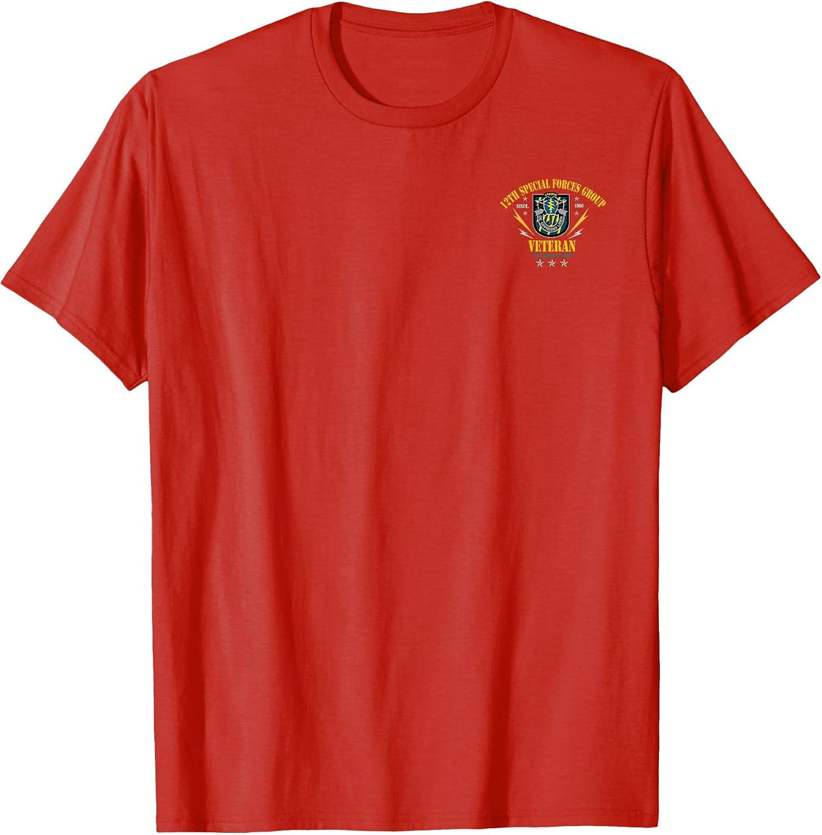 12th Special Forces Group Veteran Logo Patriotic Men Women T-Shirt - Red