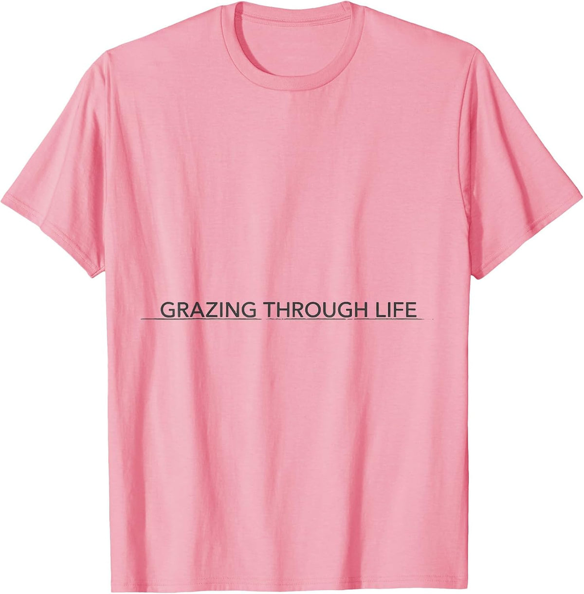 Men's Grazing Through Life Funny Cow Farm Animal Pun Humor T-Shirt - Pink