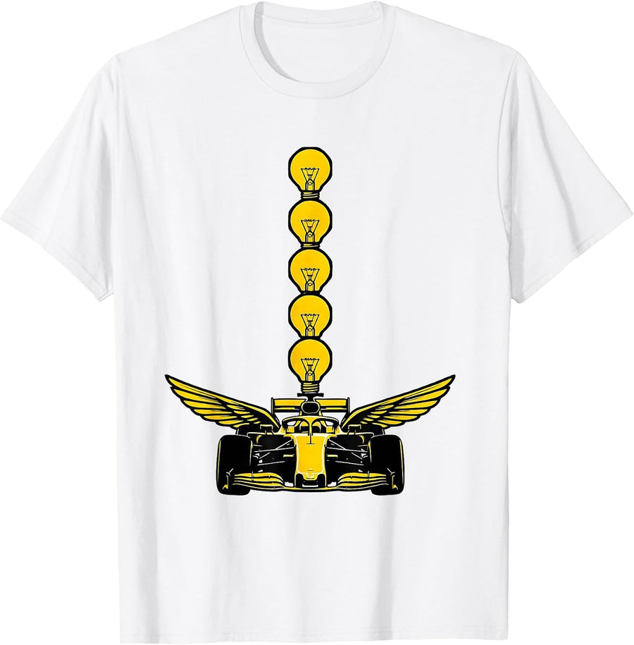 Men's Bulb Column Sprint Car RC Racing Humor T-Shirt - White